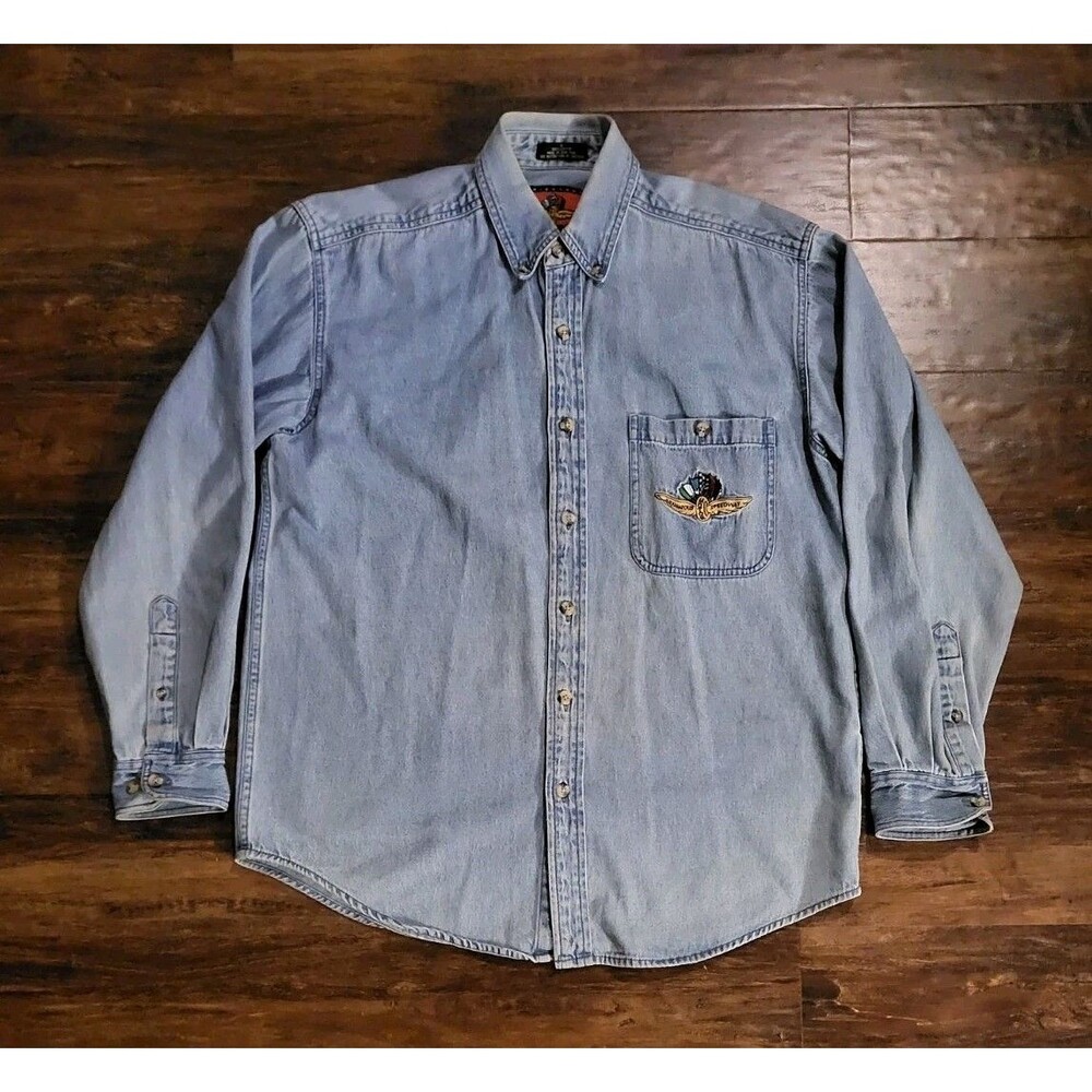 Brickyard Authentics Indianapolis Motor Speedway Denim Shirt Mens S